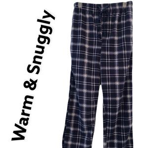 Warm & Snuggly Lounge Pants Navy Plaid M NWT